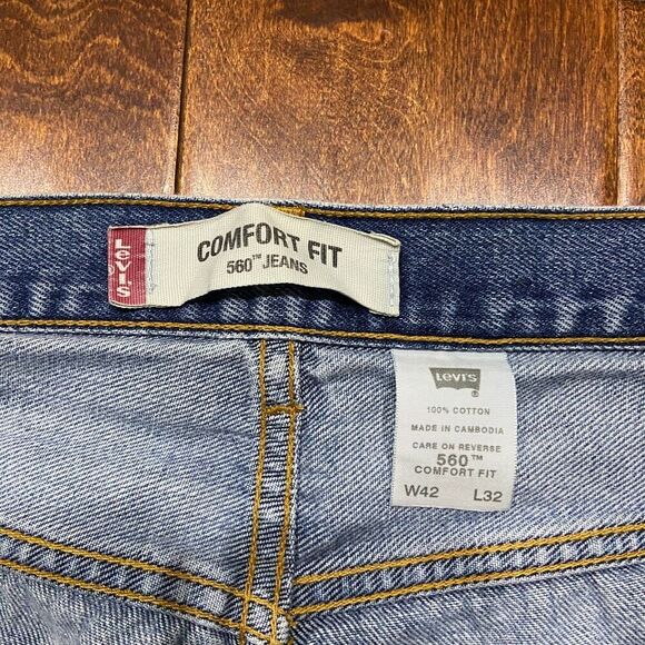 Levi's 560 Vintage Comfort Fit Baggy Denim Blue Jeans Men's Size 42 x 32 - Picture 6 of 11